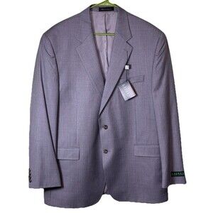 Lauren Ralph Lauren Mens Suit Jacket Blazer 46L Long Gray 100% Wool Sports Coat‎